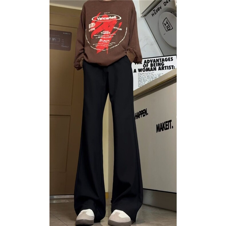 潮牌小众设计感直筒夹扣裤头西裤男百搭休闲个性韩版阔腿西装裤潮，男装西裤，星座813-2