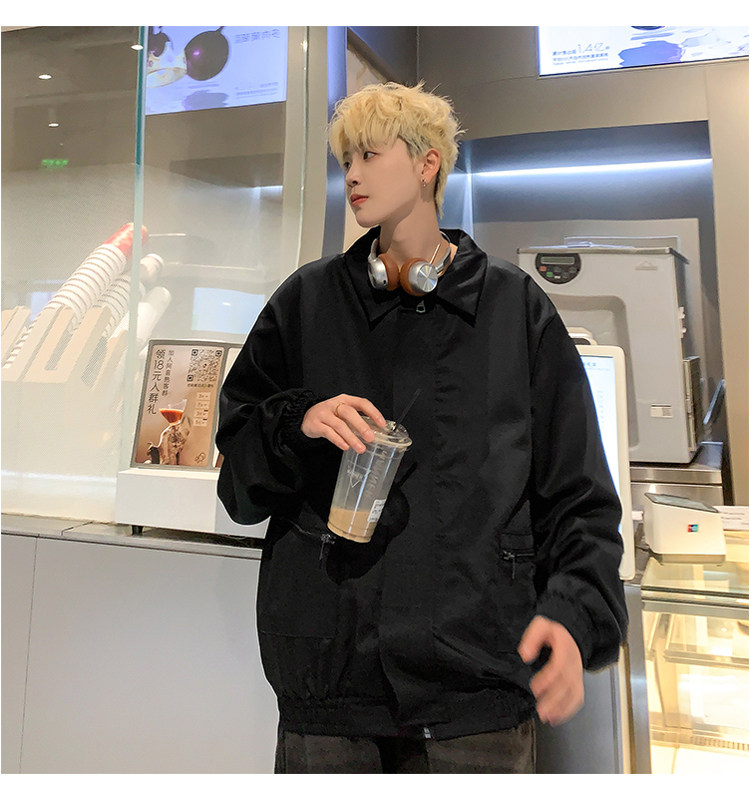 MA180-P70网红高级痞帅春季新品ins西服面料金属拉链垫肩短款夹克,男装夹克,星座1611A-1