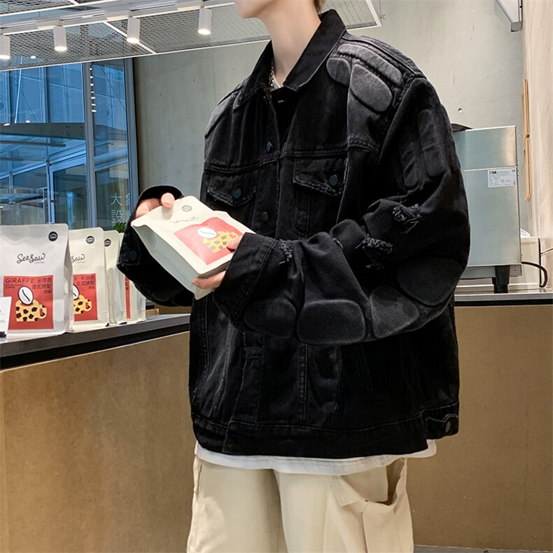 Wt8280-P85美式复古立体压花牛仔外套图片