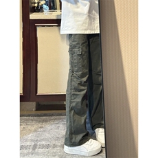 GZK112LL-特P55cleanfit军绿色工装裤男款宽松直筒阔腿裤，男装休闲裤，星座1007（原301D）