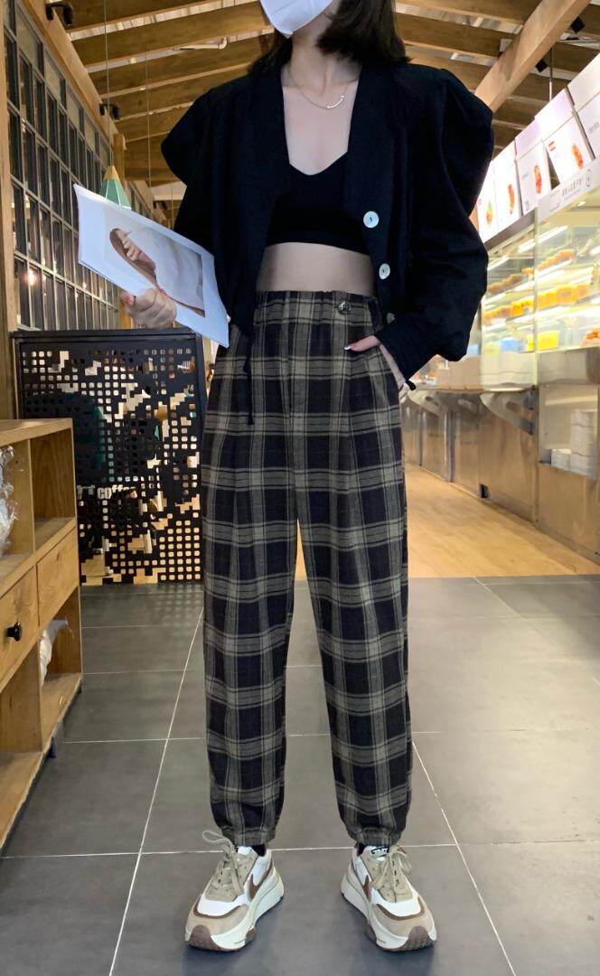 双扣休闲格子裤，其它，斯帛芬迪