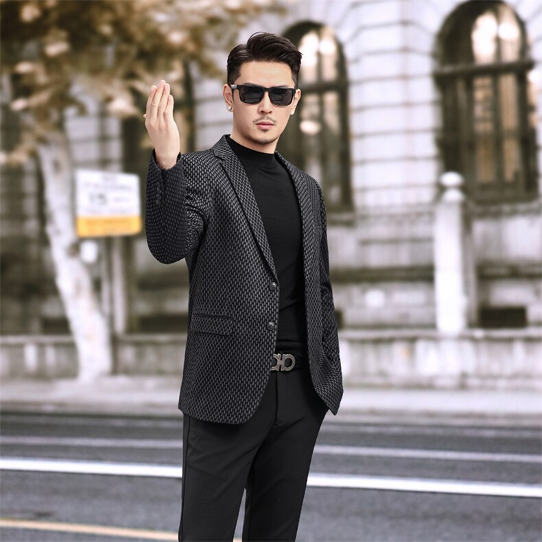 男士千鸟格小西装厚料小格子西服外套6103P165,男装西服套装,电商D225-1