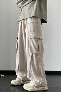 抖音品质宽松潮流口袋飘带工装裤新款休闲裤B315-K23447-p65控88图片