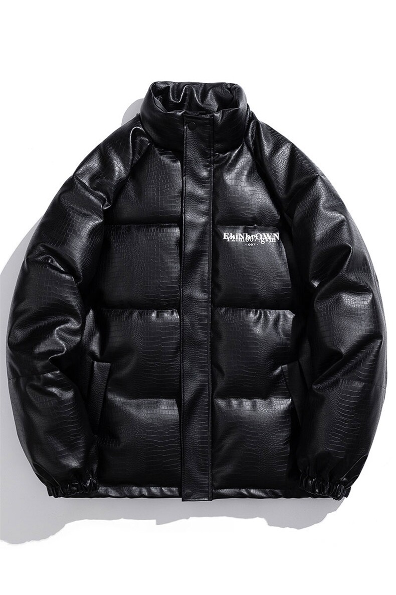白底鳄鱼纹棉衣男手塞棉夹克PU皮棉服外套男8507P120控158,男装夹克,星座227-7
