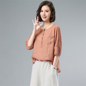 苎麻上衣女高端印花棉麻2025新款夏季女装时尚休闲亚麻阔腿裤图片