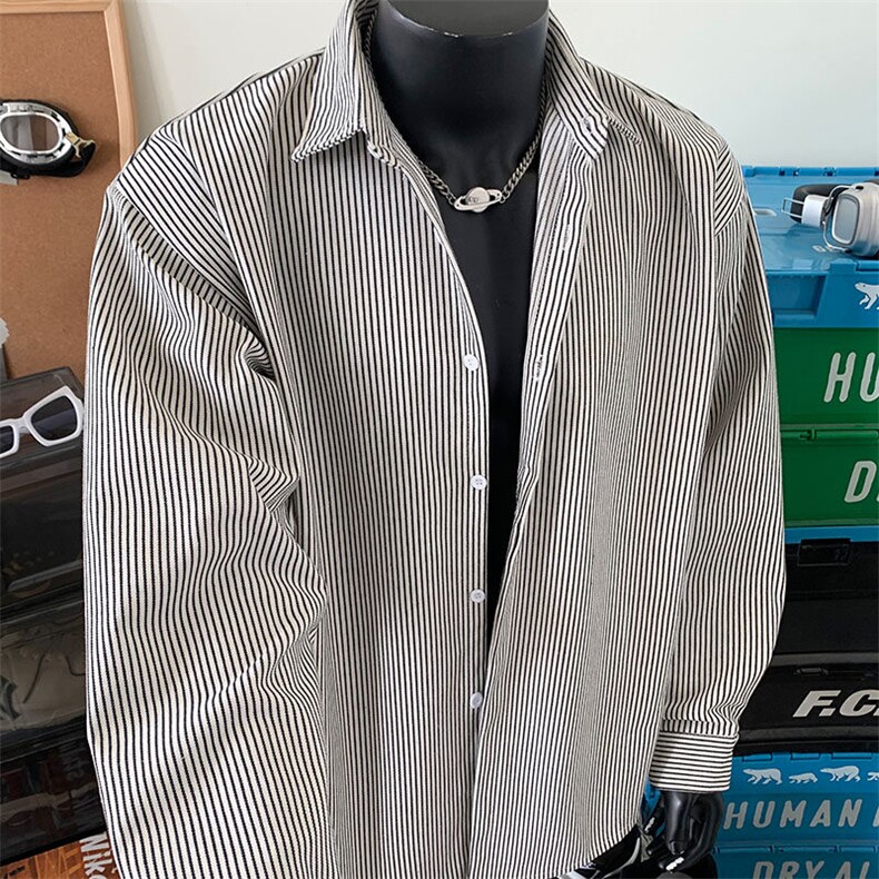条纹长袖衬衫男xh102-特p：40,男装衬衫,电商B367