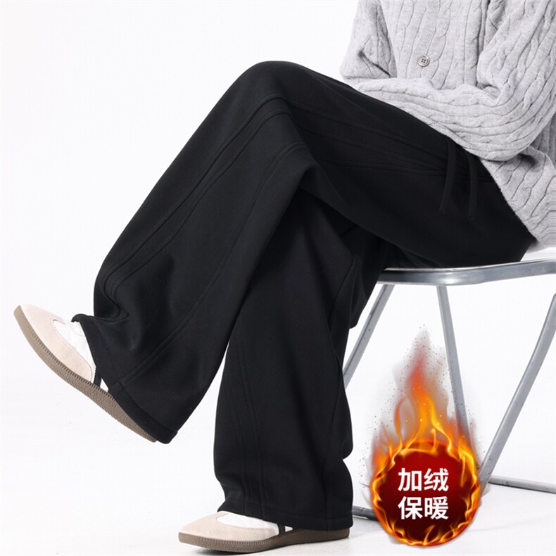 秋冬加绒休闲裤男宽松直筒裤弯刀裤K277-P45加绒P55控78加绒控88,男装卫衣,星座209-2