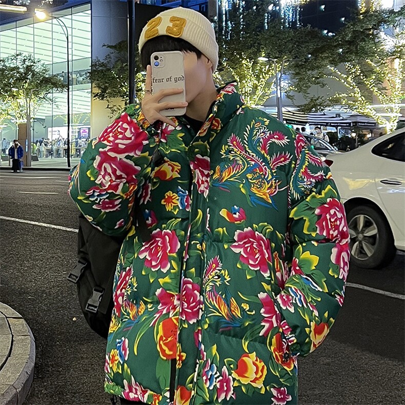 Y99男女休闲花衣服外套冬季保暖防寒面包衣服风大码汉服土潮,男装棉衣,星座115A(原星座507）