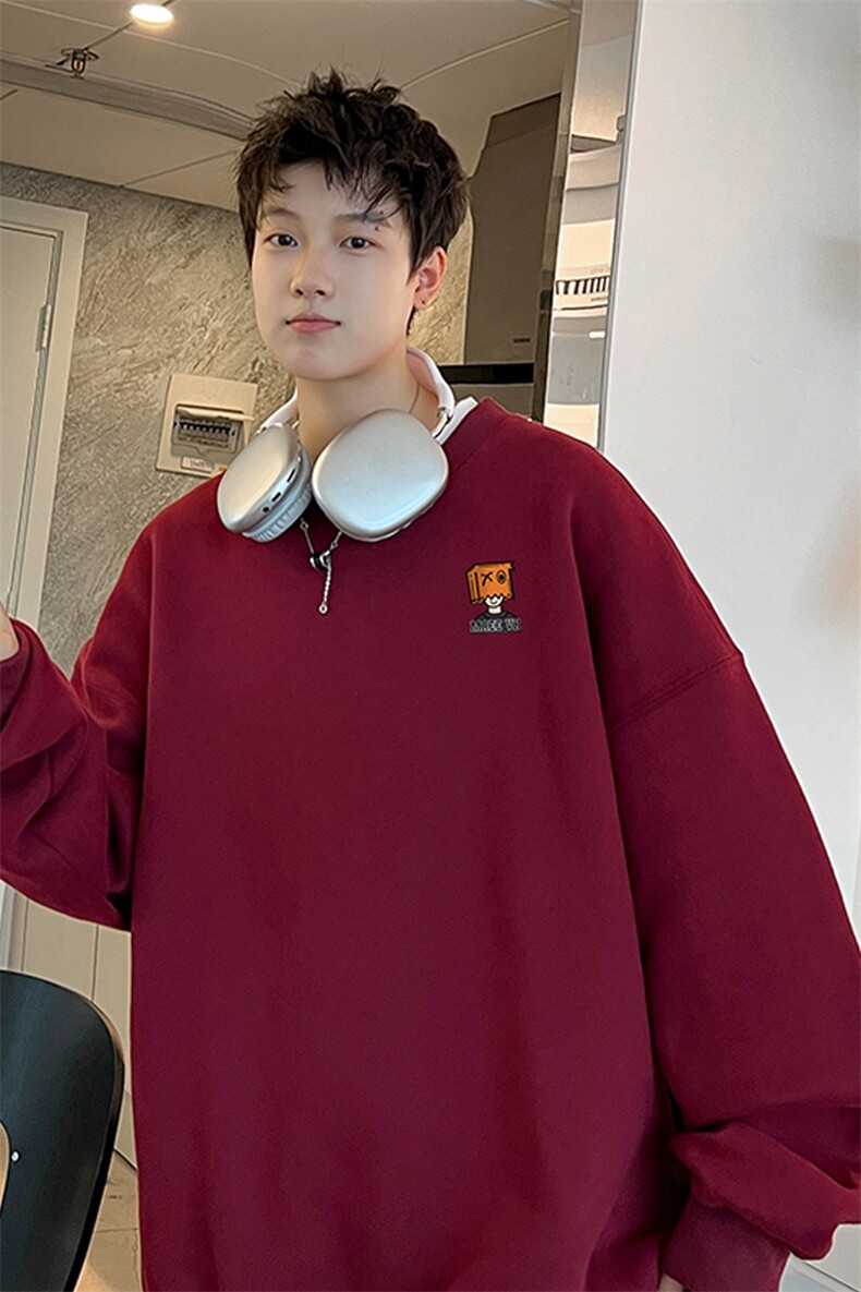 ！圆领卫衣男长袖T恤男WY173-P28加绒款（JR）-P33控价:49,男装卫衣,电商B367