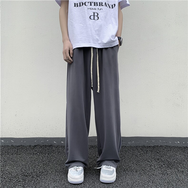 直播款春夏冰丝裤宽松休闲裤拖地裤垂感小西裤A017K609P50,男装西裤,电商A017