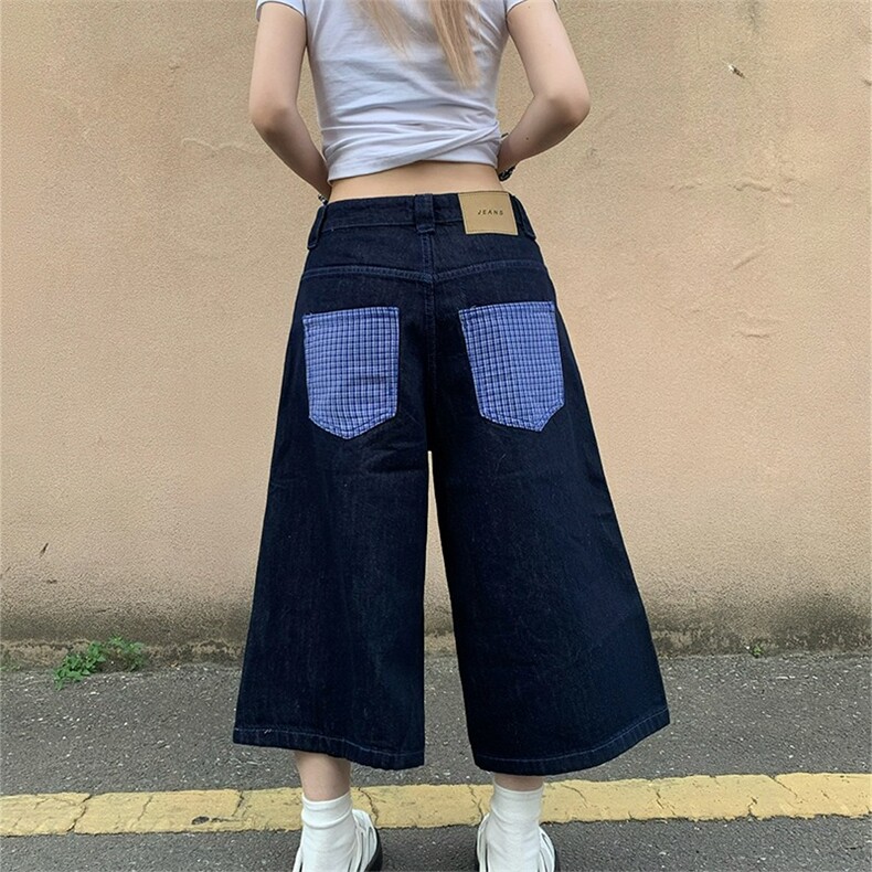 美式刺绣小鸟七分牛仔裤女夏季新款宽松阔腿百搭牛仔短裤,男装牛仔裤,星座506A
