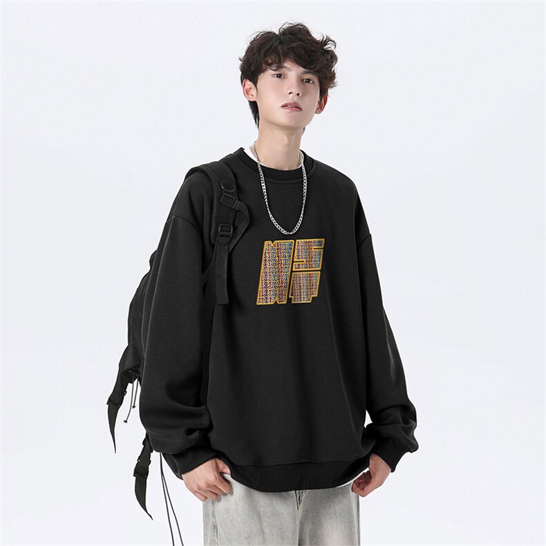 抖音品质秋季新款仿棉圆领卫衣wycm3866-特批28控49,男装卫衣,星座605(原A050)