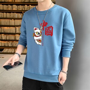 跑量卫衣男22秋季打底上衣潮流韩版宽松T恤时尚百搭长袖W070图片