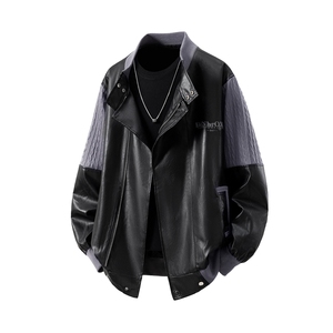 1肩膀针织民族风大码M-5XL面层：PU皮夹克男JK8756P110控149,民族服装,星座226-2
