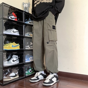 港风工装休闲裤男宽松直筒束脚伞兵裤KP803 P55图片