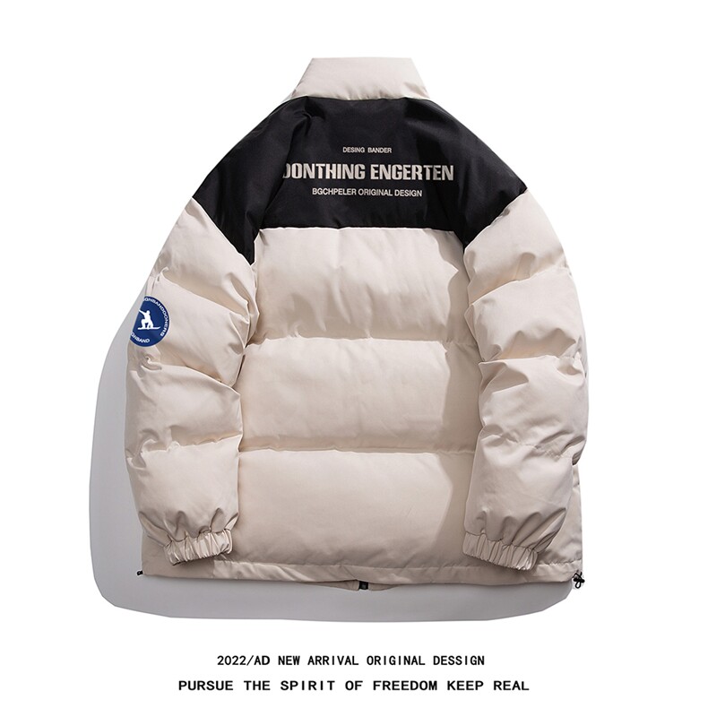 白底平铺加厚立领拼色保暖棉衣男外套潮MY6250特价P85，男装棉衣，电商A268-1