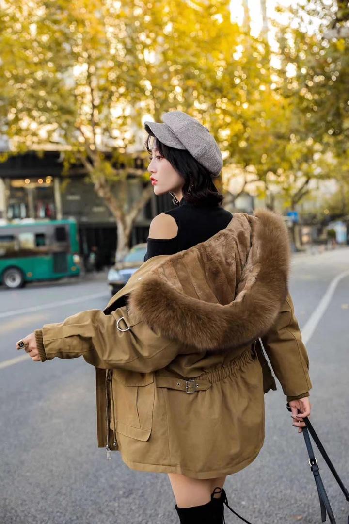 现货冬装派克服内胆獭兔毛?狐狸毛大毛领,女装,蜜思优沫