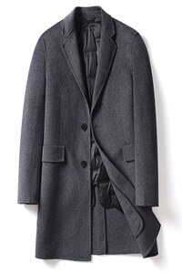 S1910冬季双面呢落肩袖中长款羽绒可脱卸款韩版毛呢外套P480,男装毛呢大衣,电商B360