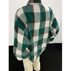 现货~磨毛加厚格子大码长袖衬衫C5892/特P25绿色，男装衬衫，电商A094