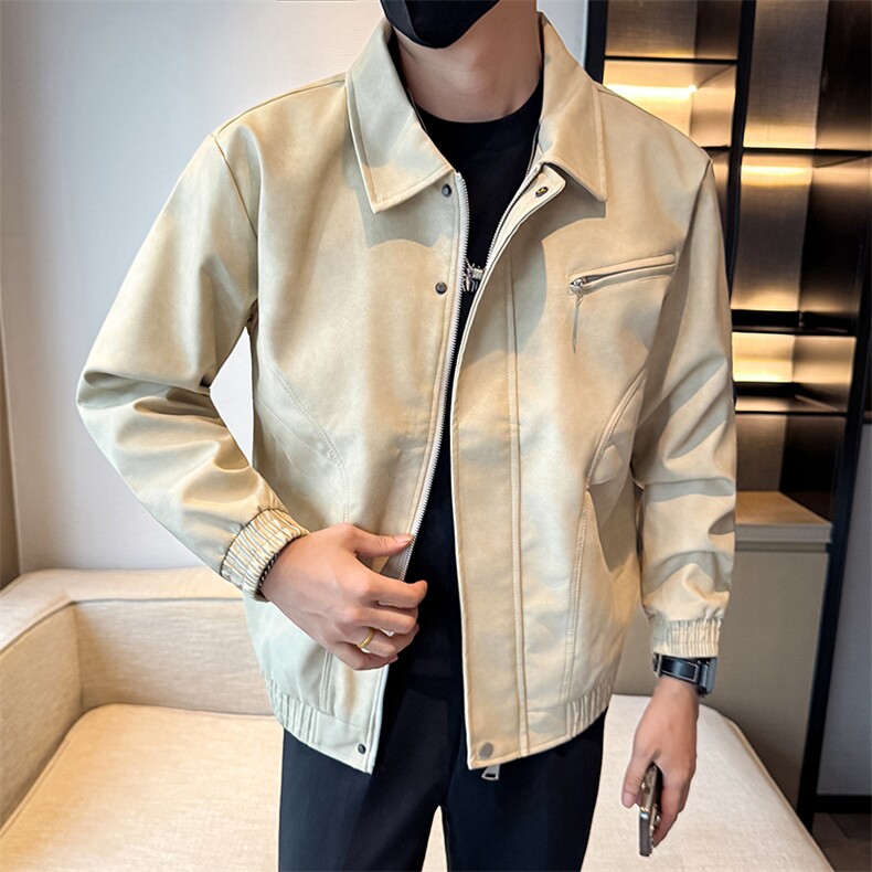 潮流皮衣外套男春秋季复古百搭拉链宽松机车服pu皮夹克潮JK2590,男装夹克,星座301B-1