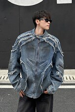 春秋高街牛仔外套男潮流夹克男外套休闲中性百搭上衣JK829-P85，男装夹克，电商D202-1