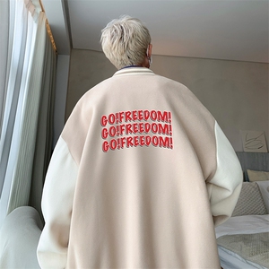 摇粒绒棒球服男大码开衫卫衣男夹克 BF86338-P65图片