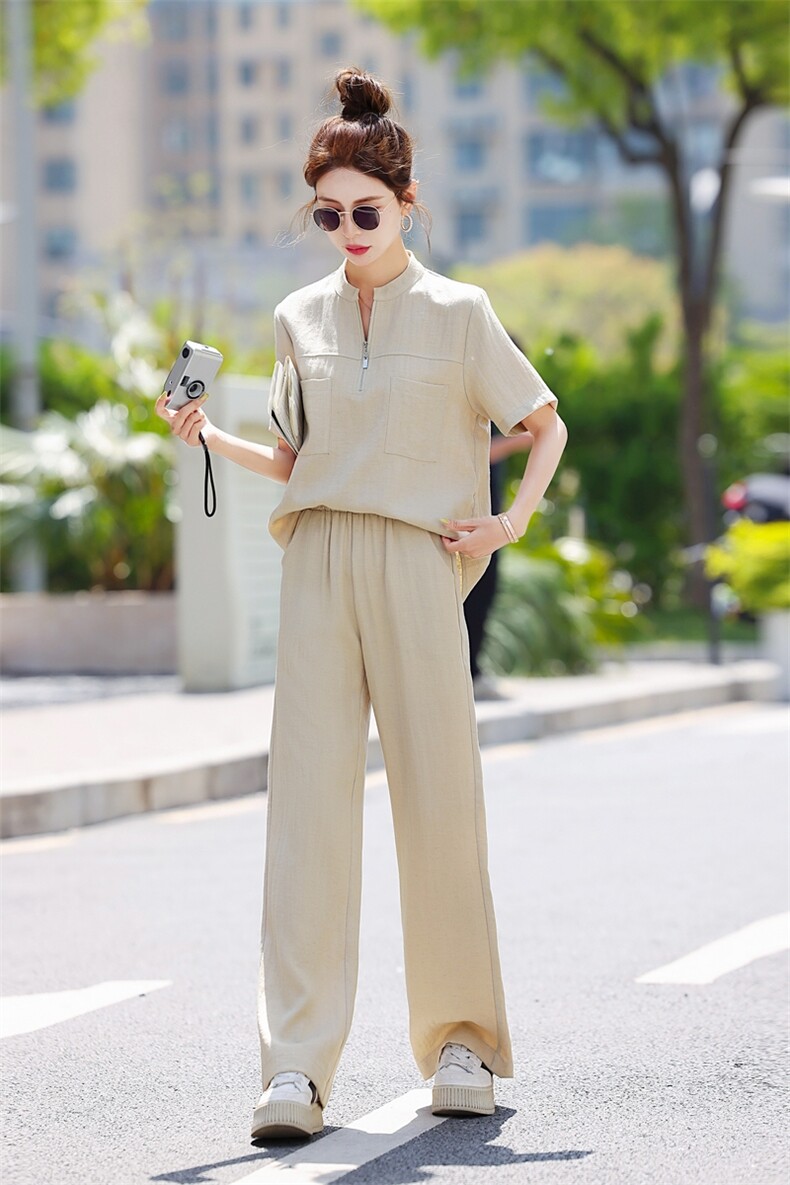 休闲时尚套装女2025夏季爆款小个子气质减龄宽松显瘦遮肉两件套潮,女装套装/套裙,梦依杭