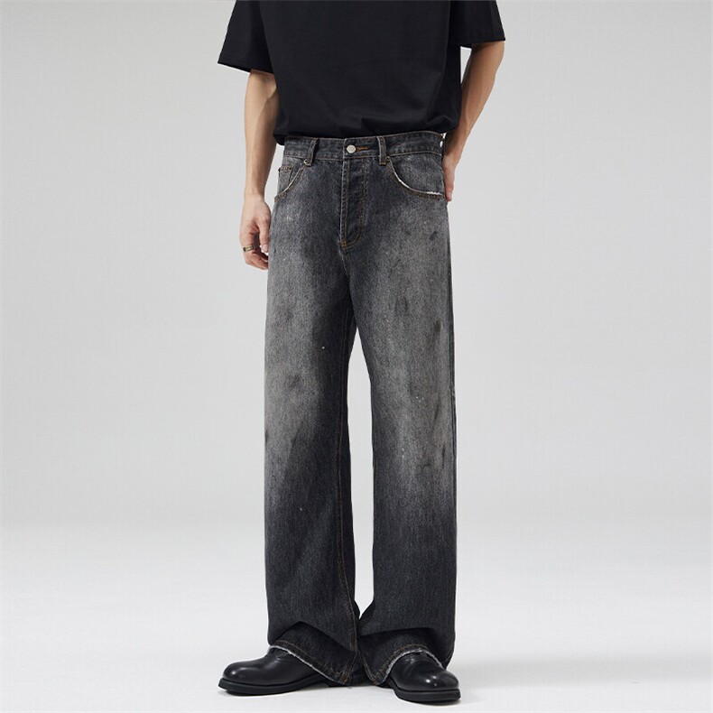 2025春夏牛王系列高级复古浅蓝直筒宽松517微喇牛仔裤男潮长裤子，男装牛仔裤，星座301D-3