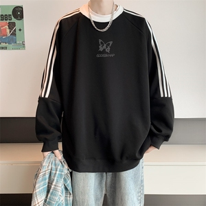 400高克重华棉秋冬内景美式宽松圆领卫衣男潮WY00174/P45加绒P50图片