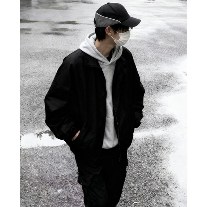 秋冬新款字母印花飞行夹克外套男宽松黑色棒球服外套J11,男装夹克,星座1116A（原606A-3）