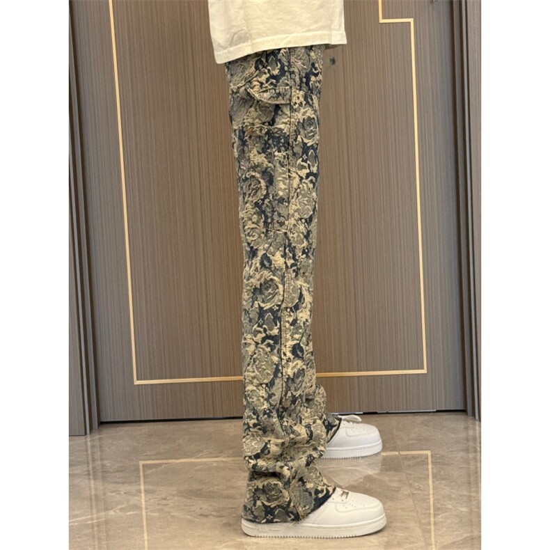 【有货】1197CC-特P76青花瓷牛仔裤男女设计感直筒裤子,男装牛仔裤,星座1007（原301D）