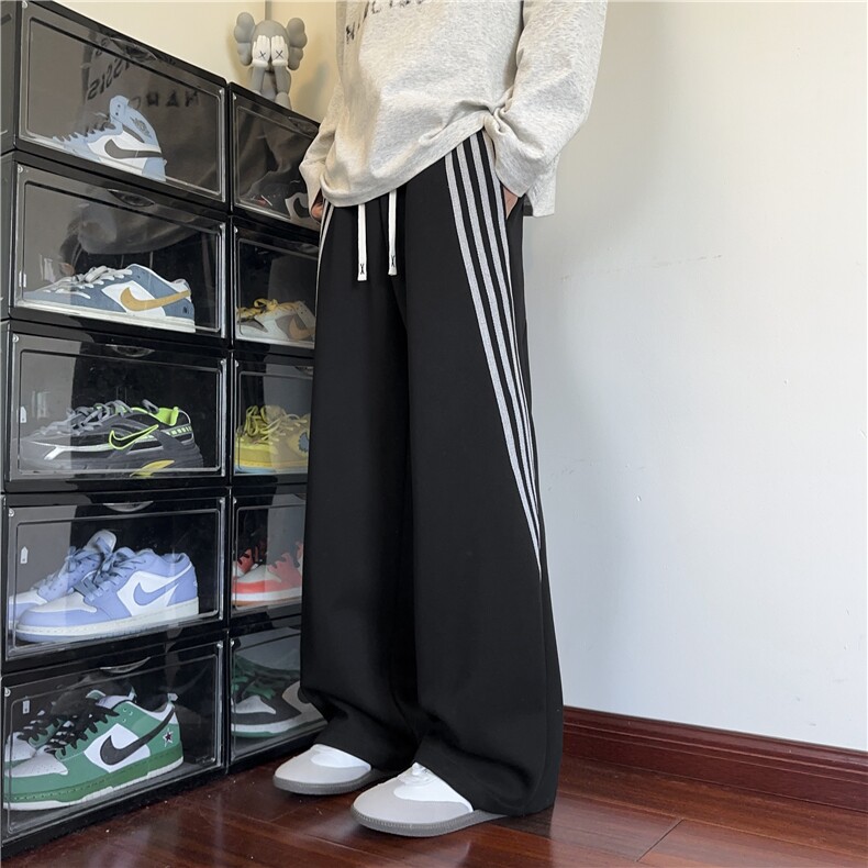 秋季新款美式运动斜杠条纹宽松休闲卫裤B315-K25613-特p40控78,男装休闲裤,电商B315