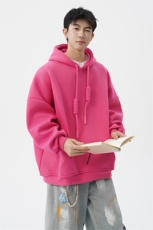 高克重卫衣男连帽卫衣纯色粗绳大帽衫情侣装休闲外套WY19P58，男装卫衣，电商D206-1