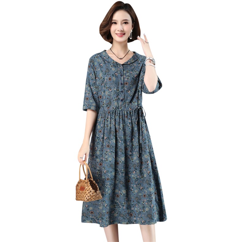 时尚优雅潮流短袖连衣裙2022年夏季中长款休闲气质,女装连衣裙,奕阳依阁
