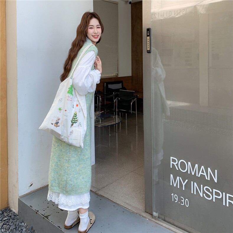 氛围感减龄套装裙女2025秋季新款法式温柔风针织背心连衣裙两件套,女装套装/套裙,2C217