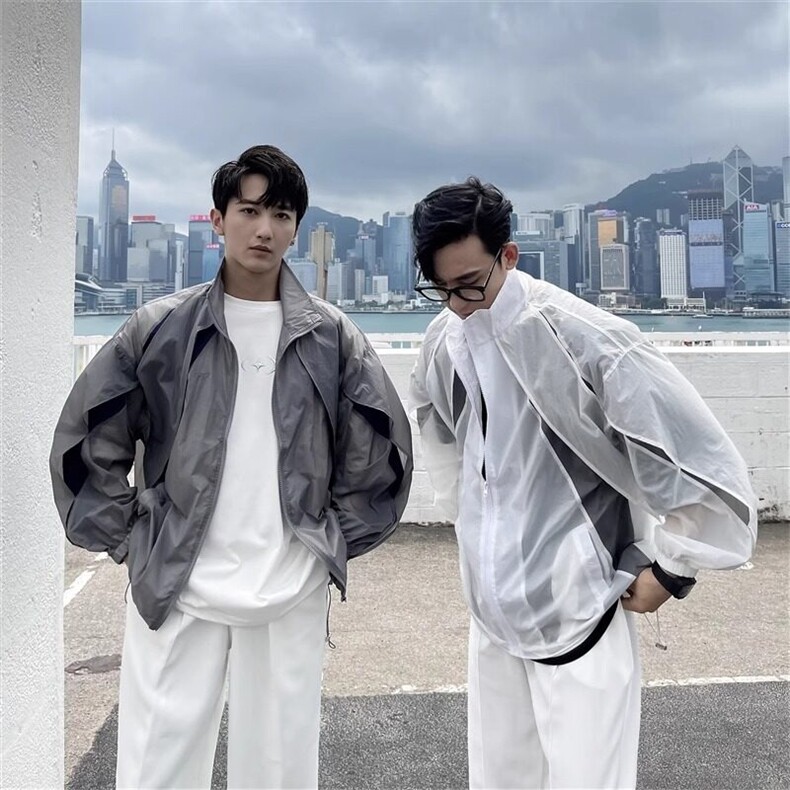 【有货】DFSY3377-批48日系百搭轻熟风宽松运动防晒衣潮ins男士,男装防晒衣,星座603-2