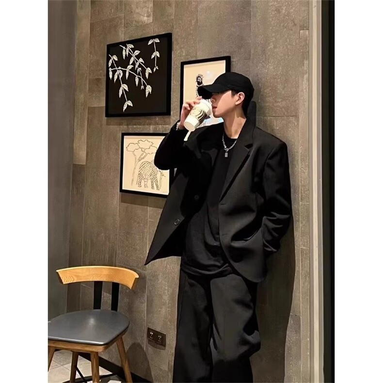 休闲西装男士套装外套雅痞帅气宽松春秋季小西服上衣潮W6772-P55,男装西服,星座412-3