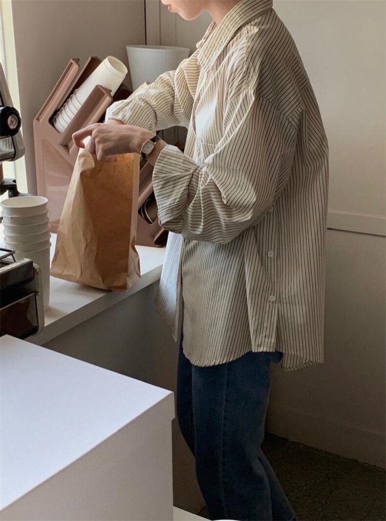 春季新品·设计款条纹衬衫，女装衬衫，Hello Tina