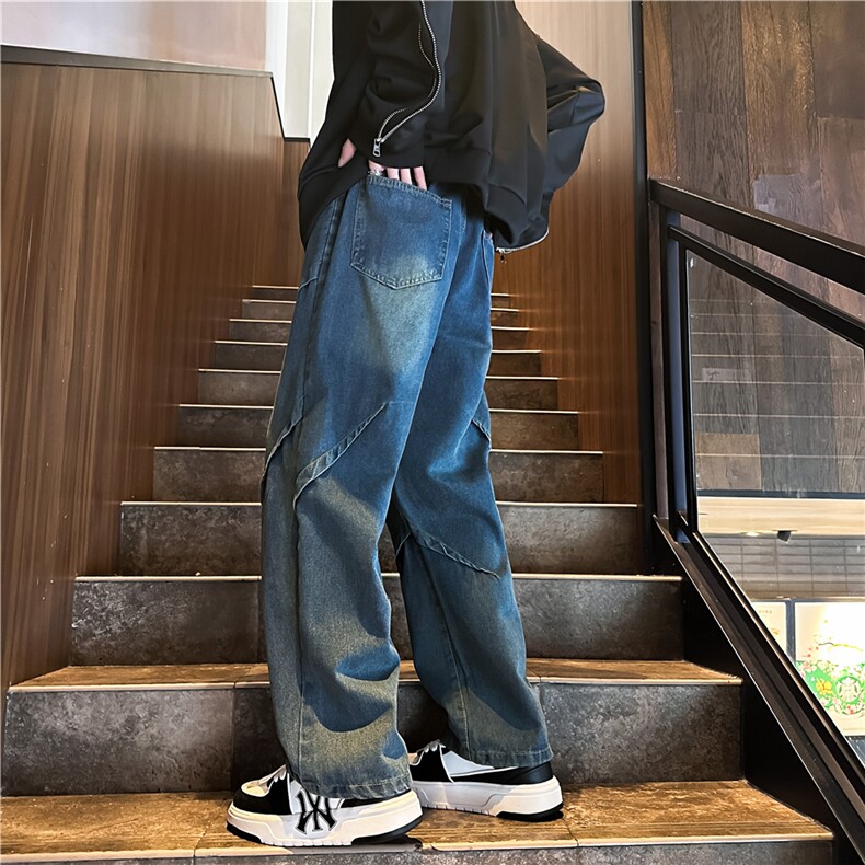 K1225-p38-控68oversizecleanfit黄泥牛仔裤直筒裤老爹裤长裤,男装牛仔裤,星座103A-1