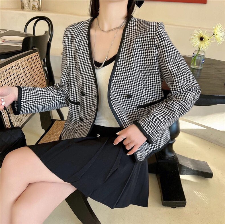 小香千鸟格外套，其它，艾依佳人