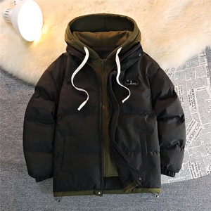 假两件棉服男款冬季宽松休闲加厚保暖外套日系潮流面包服9999/P76,日剧中的职场穿搭图片