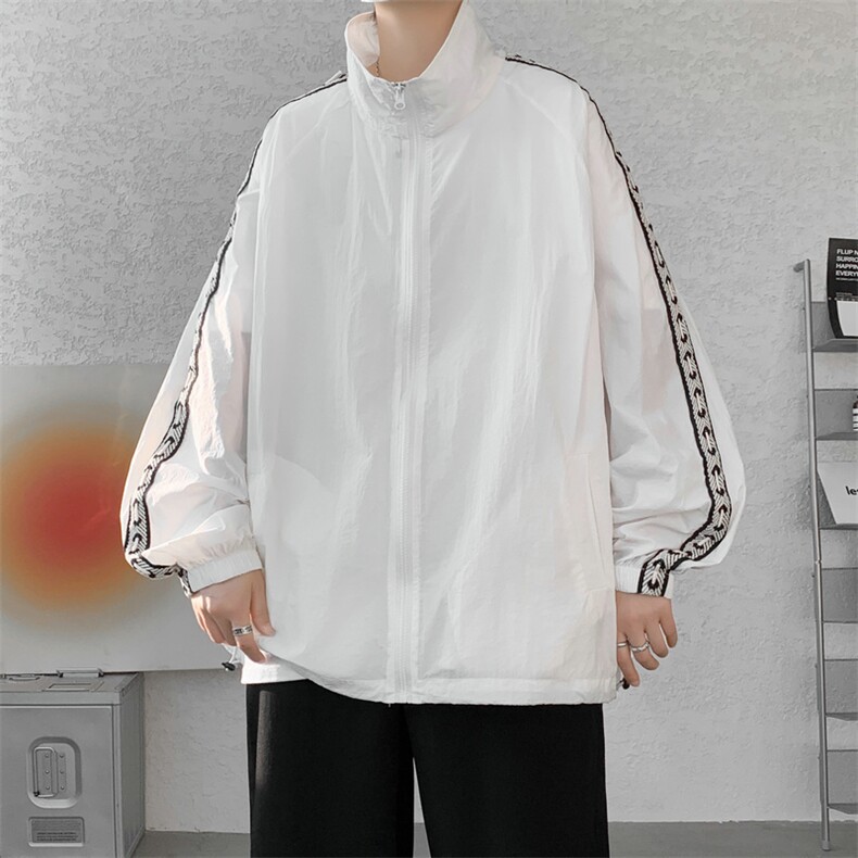 F004-P45夏季新款织带防晒衣男士大码宽松外套纯色透气控58,男装防晒衣,电商B280-1（原A049）