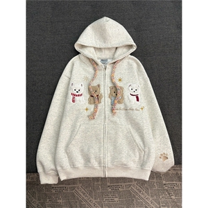 6810-P57 新款连帽卫衣男女春秋季休闲百搭开衫卫衣图片