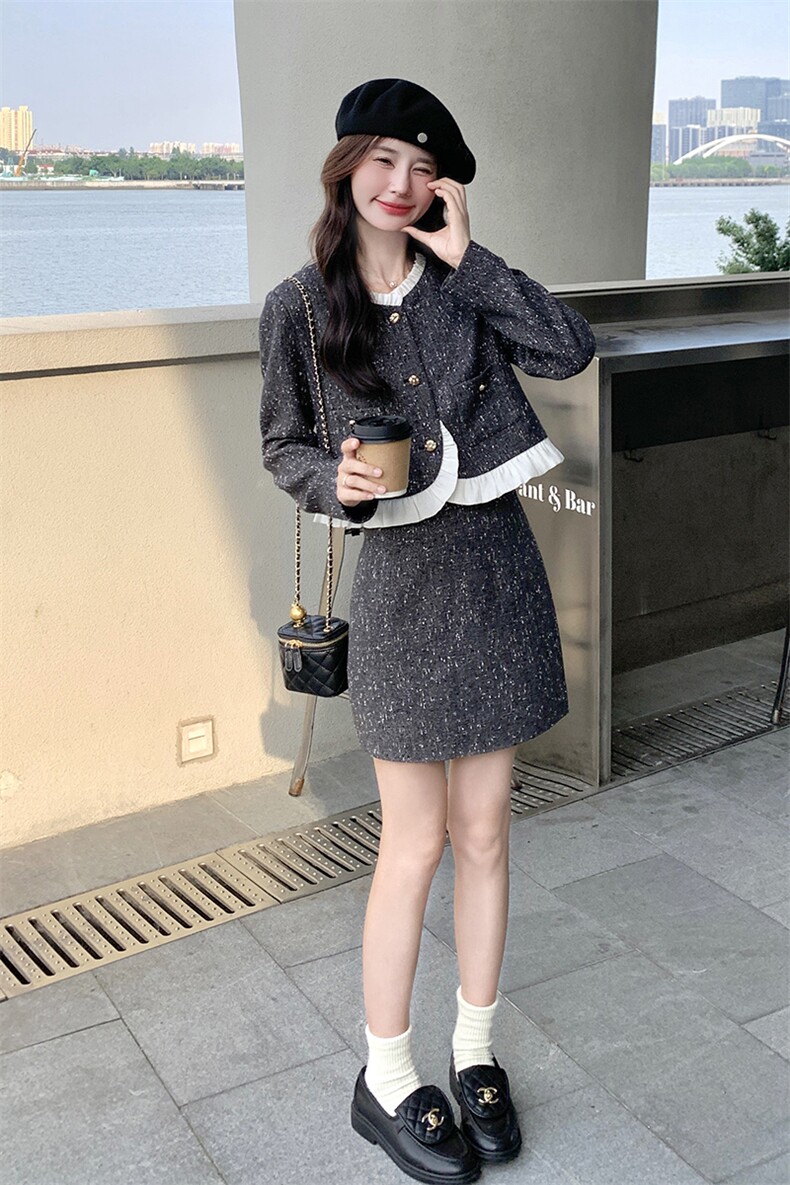 现货-2025年秋季新款时尚小香风两件套203P165K238,女装套装/套裙,浙宝203