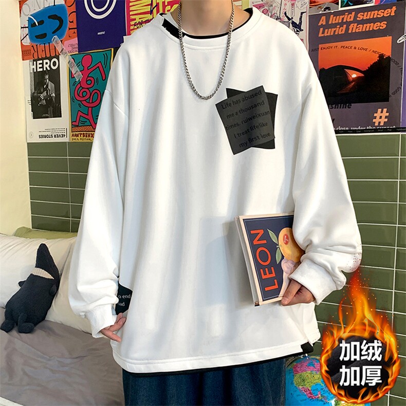 7XL-M现货港风加绒卫衣男2023冬季新款加绒加厚宽松加肥加大码，男装卫衣，钱塘717(原712)