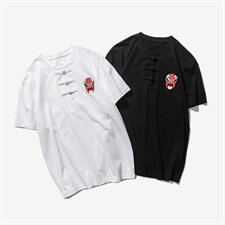 20日系大码短袖T恤男中国风复古刺绣盘扣半袖上衣QT6005-TX69-P40，男装T恤，星座1112-5（原712-5）