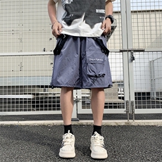 夏季美式高街潮牌速干休闲阔腿五分裤子工装短裤男士，男装牛仔裤，星座410-7