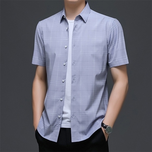 AD22106钱塘2020-3夏季男士短袖格子短袖衬衫P60图片
