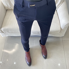 春季西裤男修身直筒高级感商务休闲裤男士裤长裤901九分9019—P55，男装休闲裤，电商B368