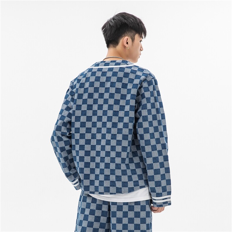 秋冬大码风日系复古港风棒球衬衫牛仔夹克外套潮F17/P75，男装夹克，钱塘713